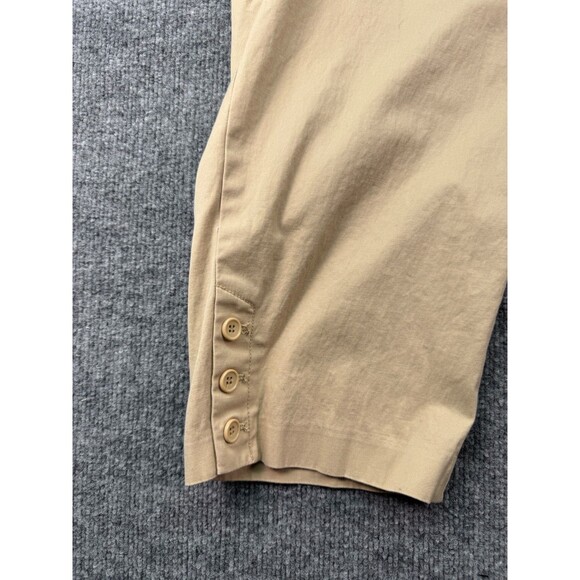 Talbots Perfect Crop Curvy Stretch Pants Plus Size 20W Khaki Cute 3 Button Hem - Picture 3 of 10